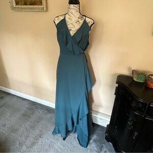 Cross body floor-length dress